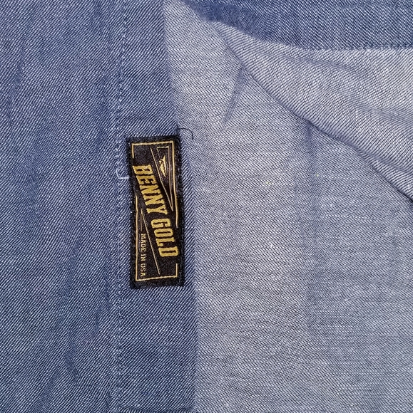 Men's Benny Gold Long Sleeve Blue Shirt - Picture 7 of 9